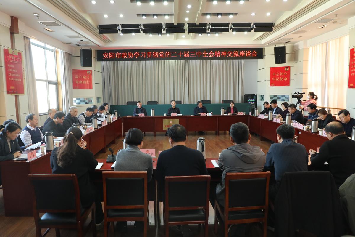 市政协召开学习贯彻党的二十届三中全会精神学习交流座谈会