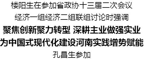 楼阳生参加省政协十三届二次会议经济一组经济二组联组讨论